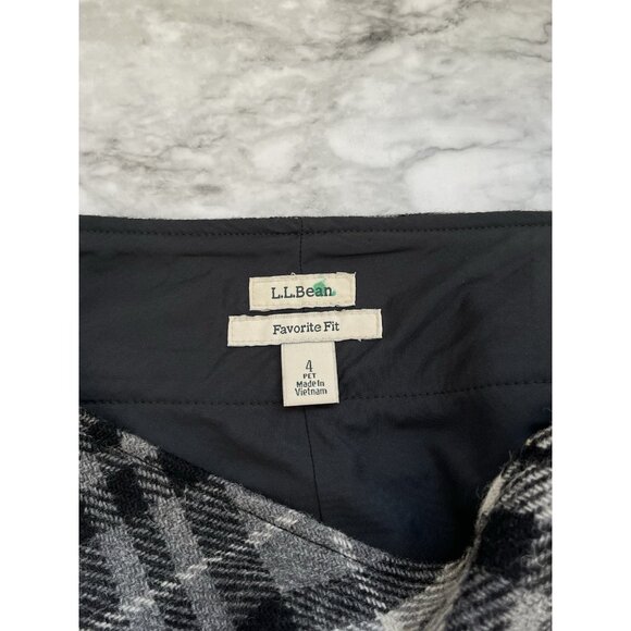 LL Bean Wool Plaid Skirt 4 Petite Favorite Fit Knee Length Preppy Dark Academia - Picture 5 of 10